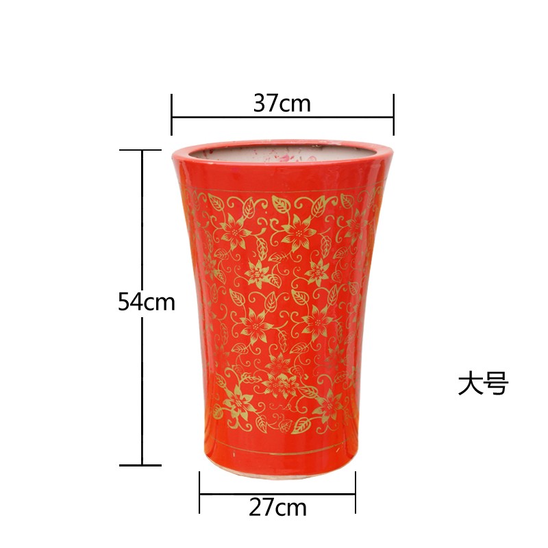 金叶子陶瓷花盆特大号简约落地室内庭院百搭发财树绿萝绿植物花盆