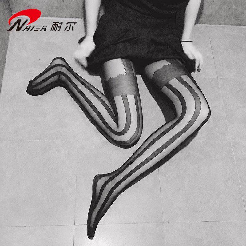 耐尔30款夏季丝袜连裤袜提花条纹黑暗系lolita爱心JK制服复古图案