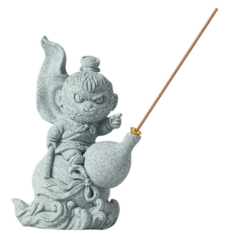 创意齐天大圣孙悟空线香插茶宠摆件可爱生肖猴子大事已成桌面装饰
