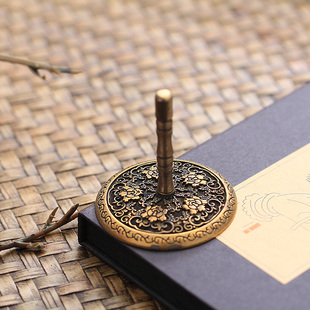 纯铜牡丹压香灰打拓香灰压香道用品用具入门套装香粉香篆香模香具