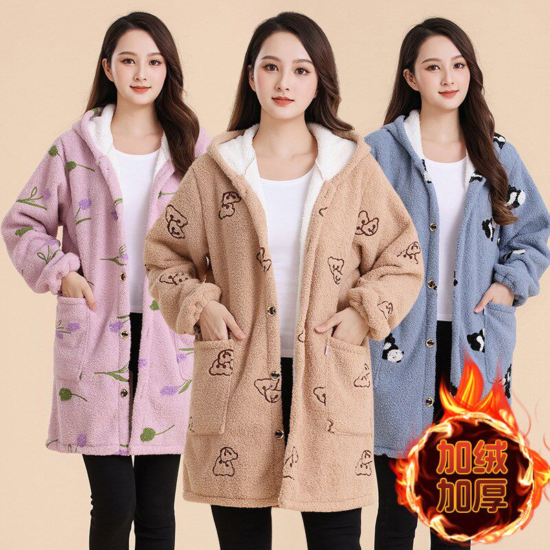 新款冬季加厚加棉保暖罩衣女中长款棉衣外套工作服大码耐脏围裙