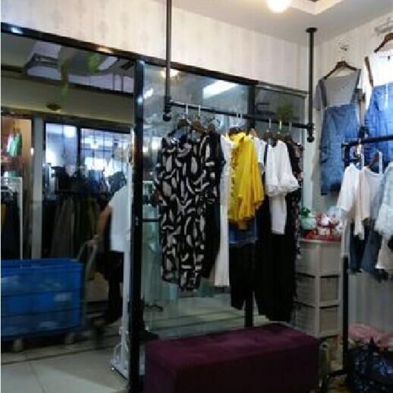 铁艺服装店房顶吊顶服装展示架上墙挂衣架男女装货架悬挂衣架包邮