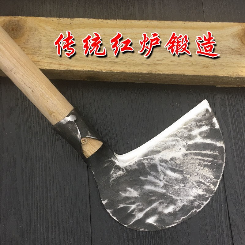 纯手工锻打镰刀弹簧钢砍柴刀农用除草工具砍割两用加厚砍玉米秸秆