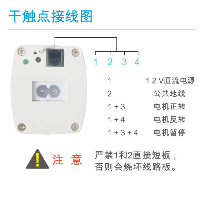 电动窗帘干接点电机轨道遥控弱电开关校园课程继电器控制智能线控
