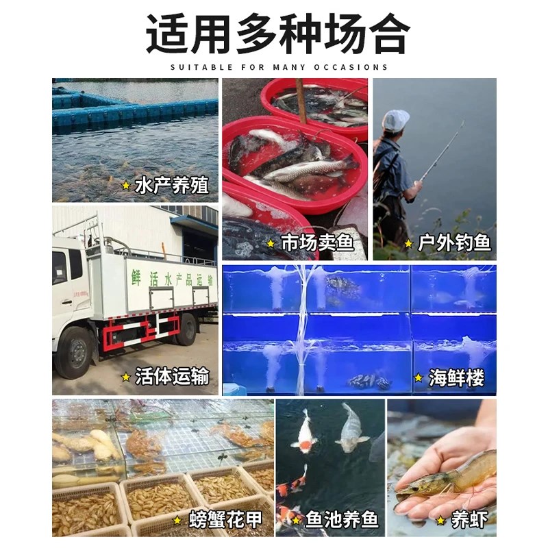 交直流氧气泵海鲜池鱼缸增氧泵停电自启增氧机地摊卖鱼专用打氧泵