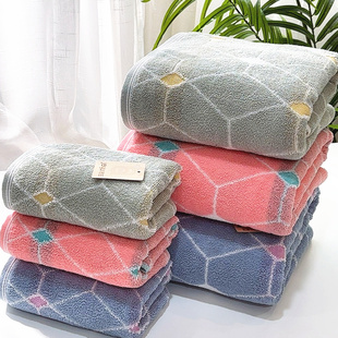 洁玉纯棉提花加厚浴巾成人男女家用洗澡大毛巾A类柔软吸水70*140