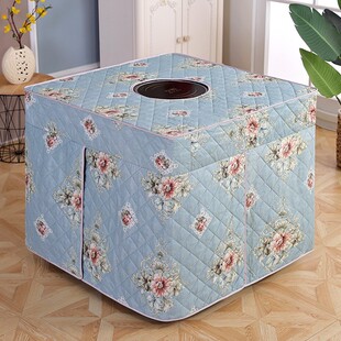 新款烤火罩电炉罩套80x80圆孔电暖炉烤火桌布罩加厚正方形烤火被