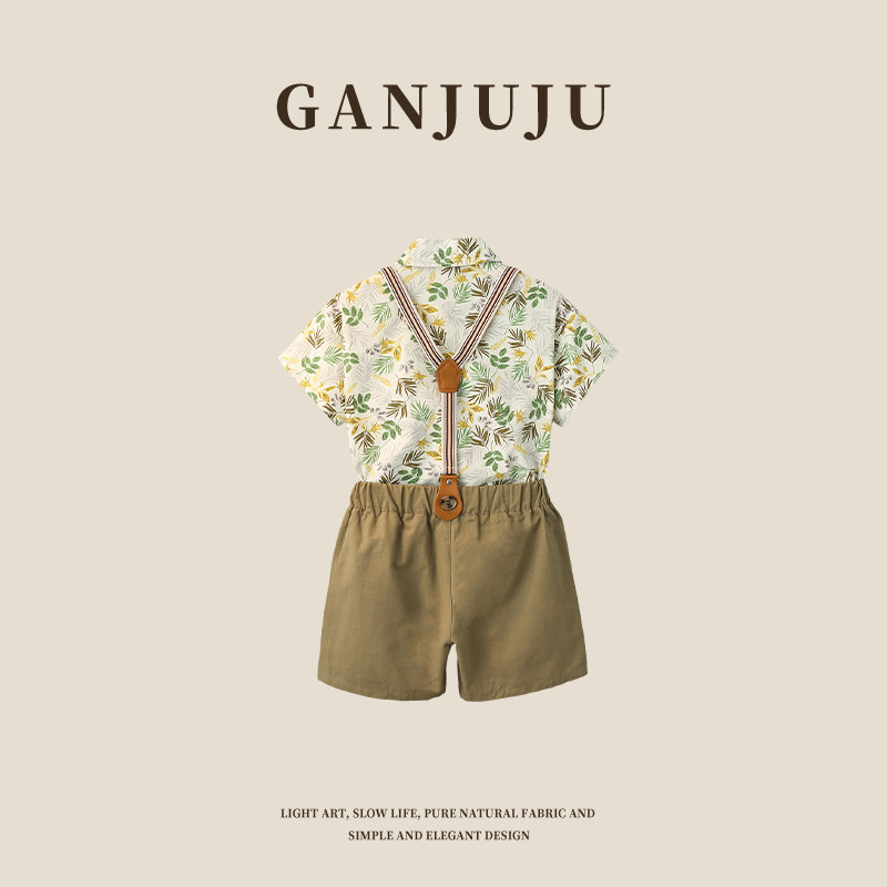 男童礼服套装夏季英伦风花童小西服钢琴演出服儿童装白色衬衫制服