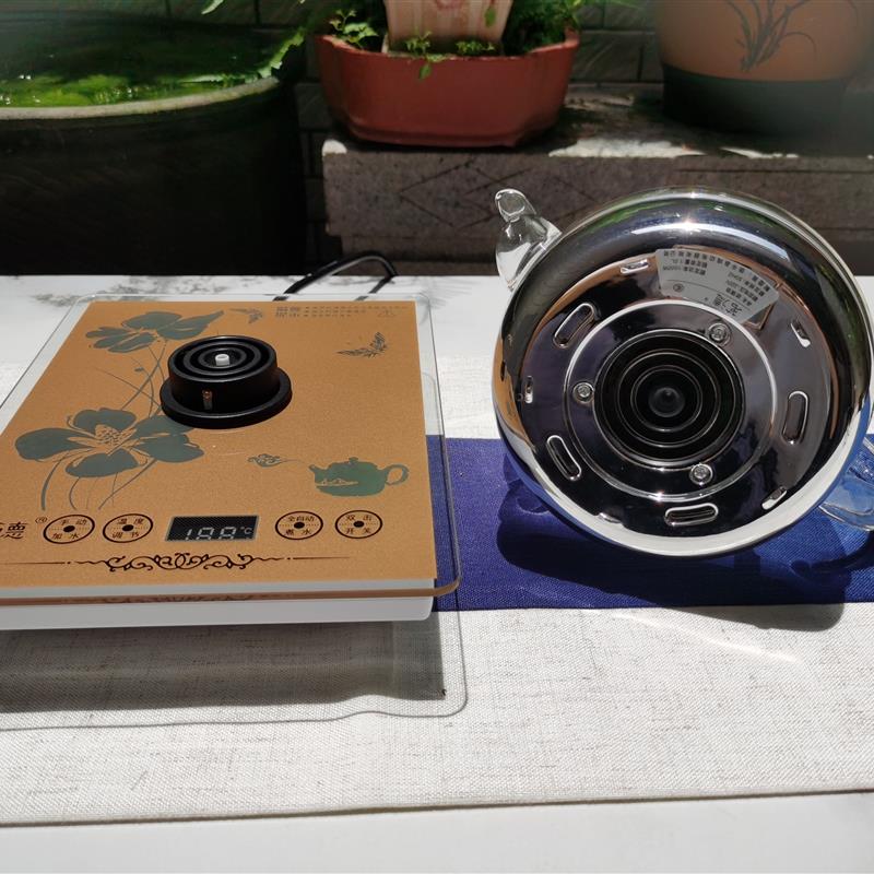 茗德茶具烧水壶涌泉式进水全智能底部手把自动上水玻璃电热水壶