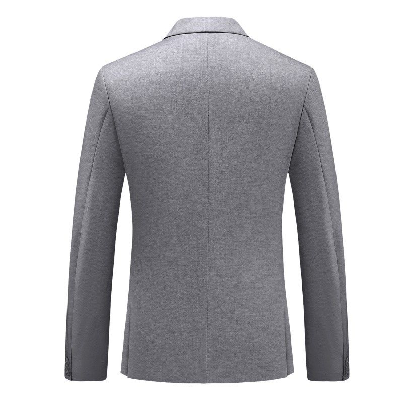 春秋男士西装套装三件套双排扣灰色晚会礼服表演服西服马甲裤子