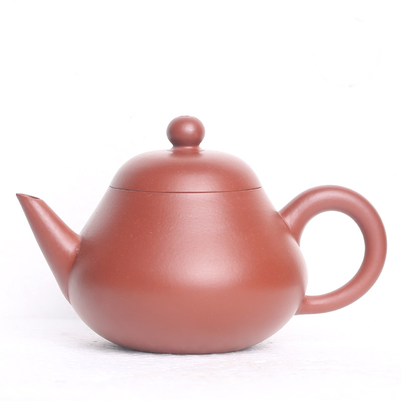 复古 剑式梨壶 宜兴紫砂朱泥吴建强功夫茶壶手把壶出水断水好茶具