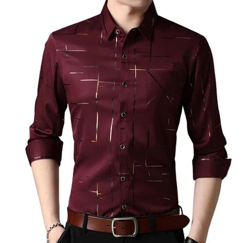 2023 Mens Dress Shirts Male High Quality Long Sleeve Slim B