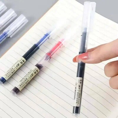 10pcs/set Straight Liquid Gel Pen Quick-drying, Large-capaci