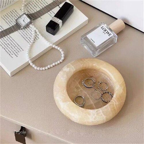 Vintage Natural Jade Tray, Desktop Decorative Ashtray