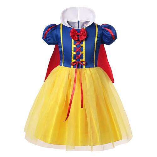 Princess Snow White Dress for Girl Kids Costume with Cloak H