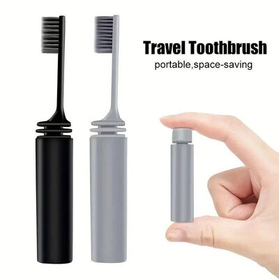 Portable Compact Charcoal Folding Toothbrush - Perfect for T