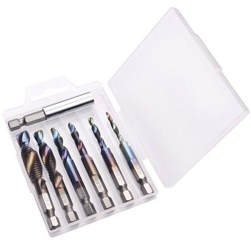 7pcs/set M3-M10 Hex Shank Blue Coated Screw Thread Metric Co
