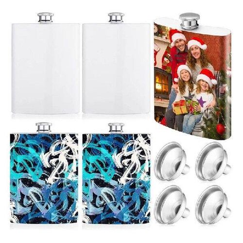 4 Pcs Sublimation Flasks Kit With Metal Cap And Leakproof
