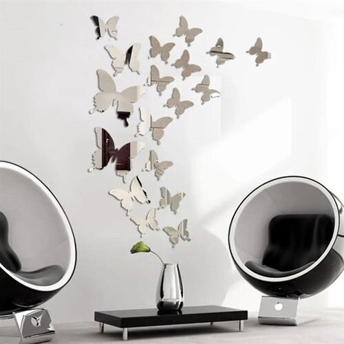 12Pcs/lot 3D Butterfly Mirror Wall er Decal Wall Art Removab