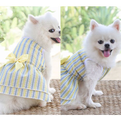 Pet Skirt Dogs And Cats Plaid Dress Skirt Bow Tie Skirt Dog