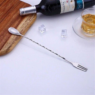 1PC 25/32cm Stainless Steel Cocktail Bar Spoon Spiral Drink