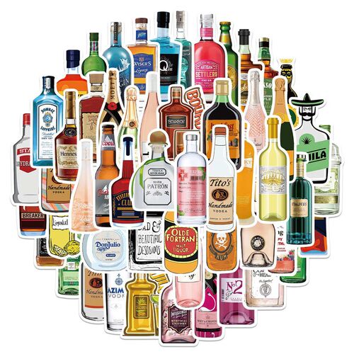 50 cartoon beer and champagne graffiti stickers can be decor