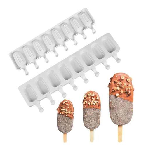 4/8 Hole Silicone Ice Cream Forms Popsicle Molds DIY Homemad