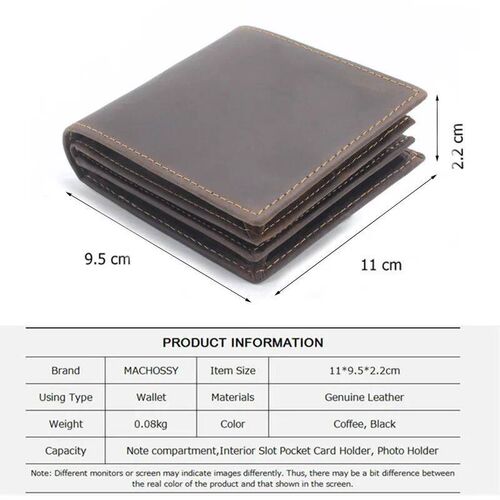 RFID Blocking Mens Oil Wax Skin Wallet Man Vintage Cow Genu