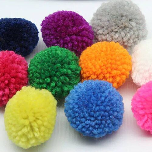 150pcs 35mm-40mm 1.5 inches yarn Pom Pom multi Colour Ethnic