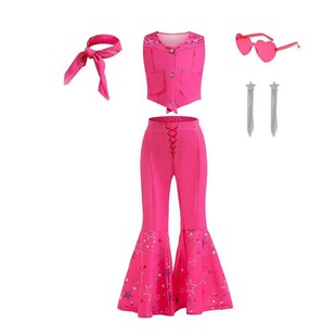 2024 Movie Pink Girl Costume Hot Starry Top Pants Barbier Se