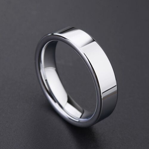 High Polished Silver Color Tungsten Wedding Rings for Couple