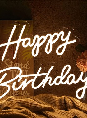 10 Styles Neon led Sign Happy Birthday Led Light Party Flex