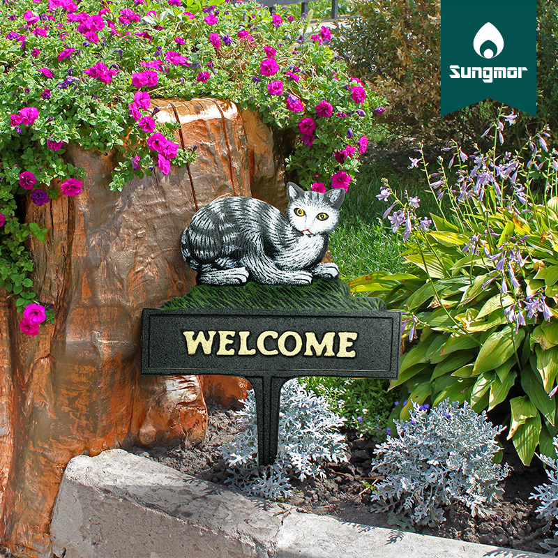 Sungmor 花园猫咪欢迎地插草坪装饰摆件咖啡厅杂货庭院造景艺术品,家居饰品,户外/庭院摆件,淘宝优惠券,粉丝福利购,淘宝优惠卷