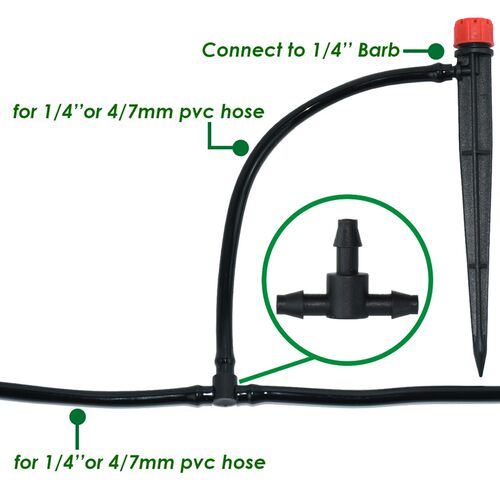 KESLA 50PCS Plastic Barbed 3-Way TEE Connector for 4/7mm Tub