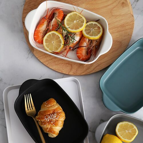 Cheese Baked Plate Baking Tray Ceramic Western Dishes Oven P