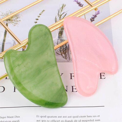 Natural Jade Stone Gua Sha Massage Board Rose Quartz Guasha