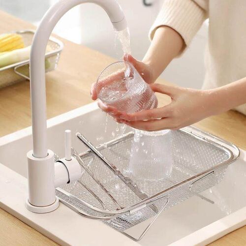 Scalable Drain Basket Stainless Steel Vegetable Washing Basi
