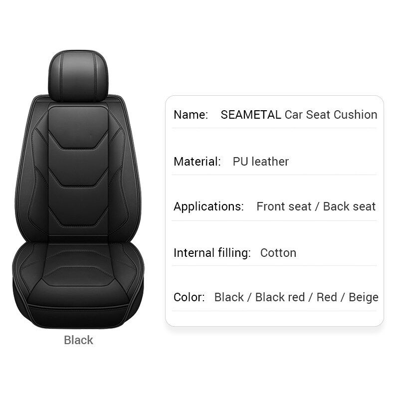 Luxury PU Leather Car Seat Covers Universal Vehicle Seat Cus - 实物图