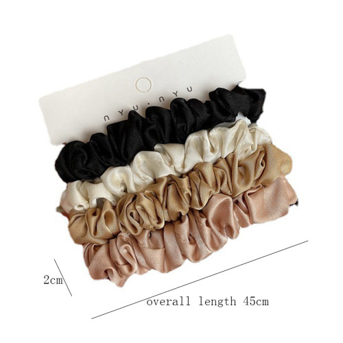 4pcs Pure Silk Skinnies Small Scrunchie Set Hair Bow Ties Ro