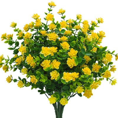 7 Fork 35 Head Eucalyptus Rose Plastic Lotus Flower Bouquet