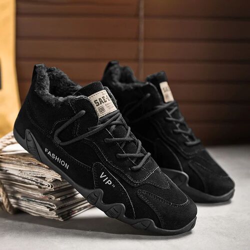 Men Winter Ankle Boots Warm Lace-up Cotton Shoes Men Footwea