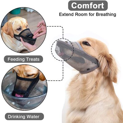 Nylon Air Mesh Dog Muzzle Breathable and Drinkable Pet Muzzl