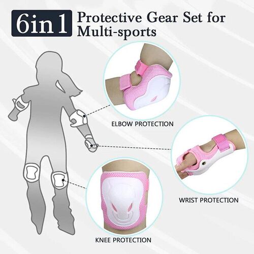 6 In 1 Kids/Youth Protective Gear Set, Kids Knee Pads Elbow