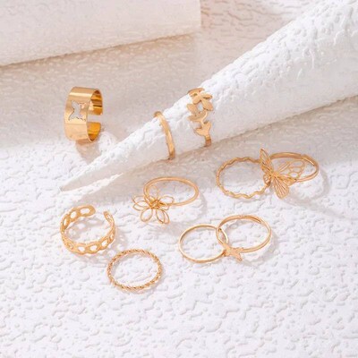 New Simple 10 Pcs Flower Butterfly Leaves Geometric Twisted