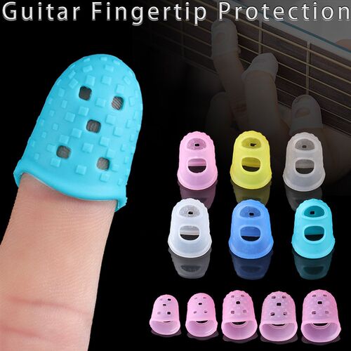4 PCS Colorful Silicone Guitar Fingertip Protector Non-Slip
