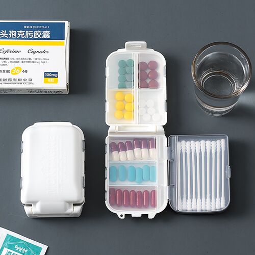 10 Grid Pill Box Organizer Container Travel Pill Case With S