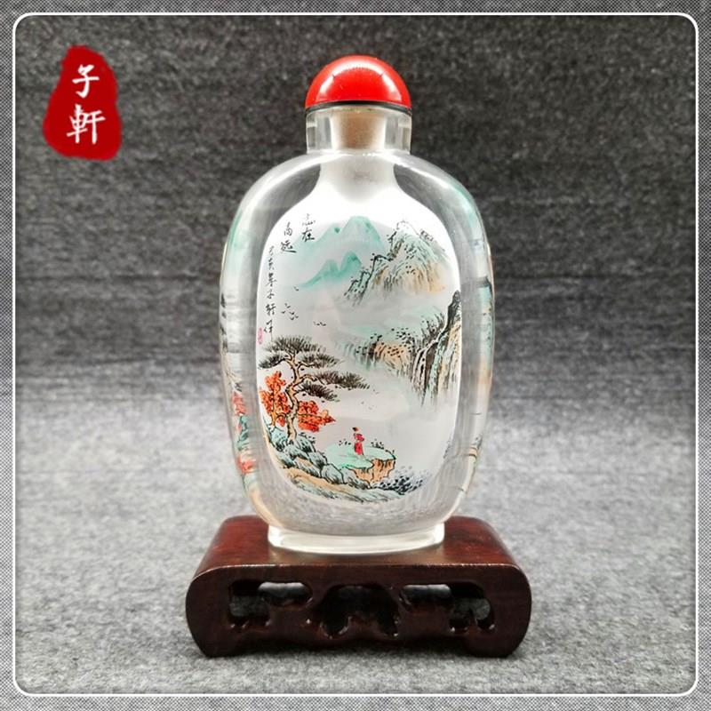 内瓶画水晶工艺品 创意内画 鼻烟壶特色纯手工绘制 衡水特产