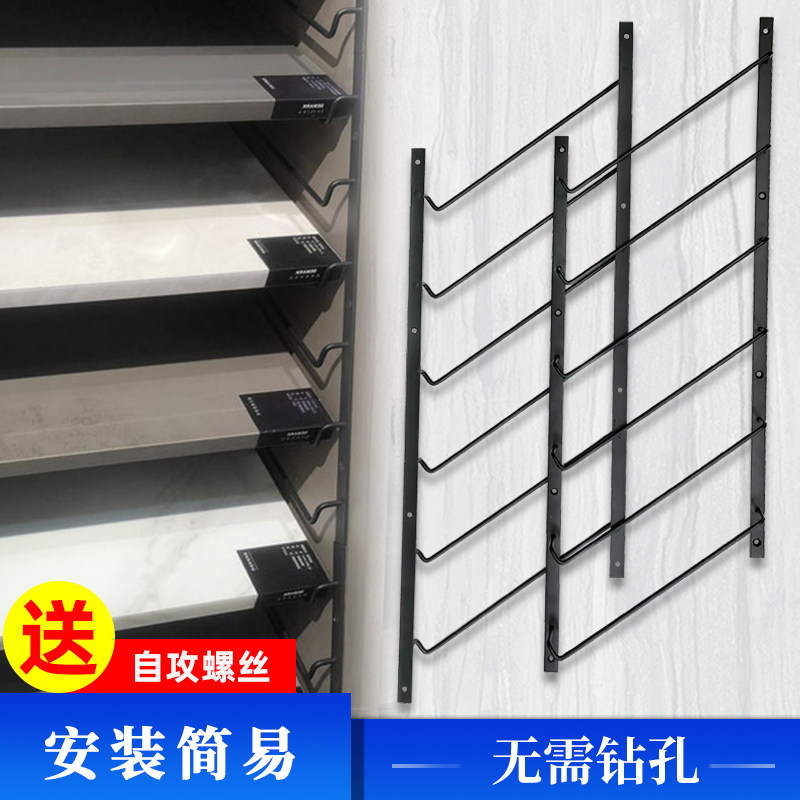 层板钩衣橱柜门样品黑色连体式色板钩铝扣板支架螺丝固定展架钩子
