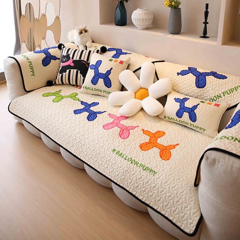 积屋小狗沙发垫四季通用2024新款童趣可爱沙发盖巾温馨沙发垫盖布,居家布艺,沙发垫,淘宝优惠券,粉丝福利购,淘宝优惠卷