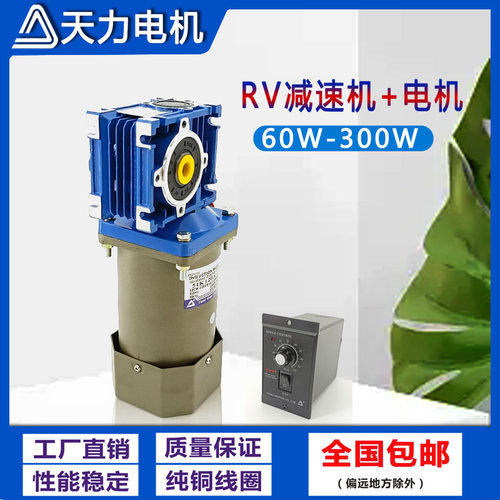小型蜗轮蜗杆减速机220V单相交流调速马达三相380配RV30/40齿轮箱